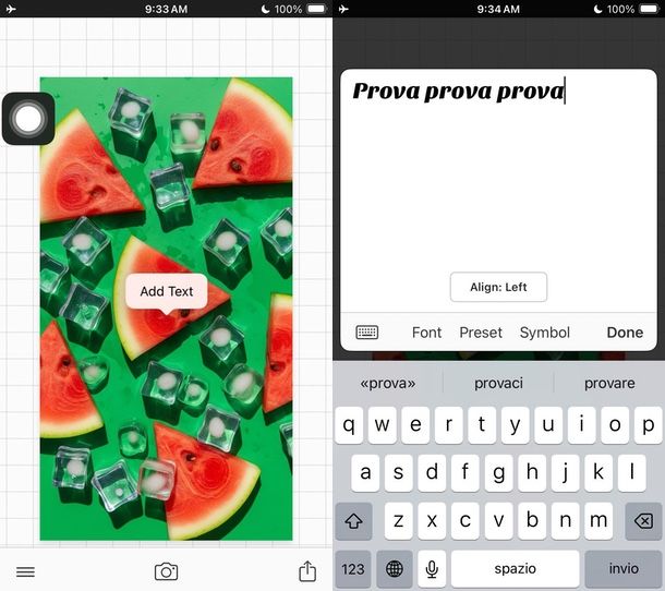 Phonto app per scrivere su una foto iPhone