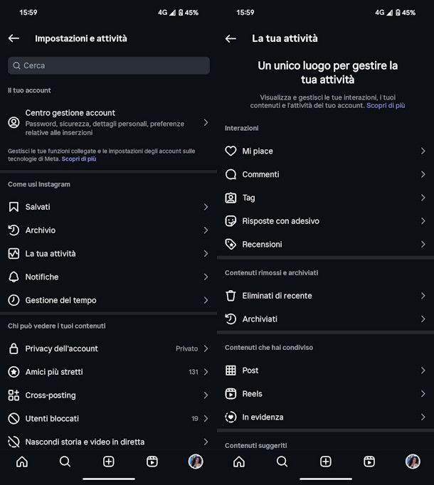 Eliminare da app