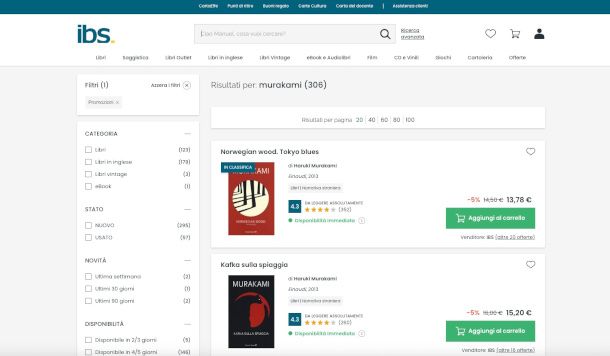 schermata libri su IBS