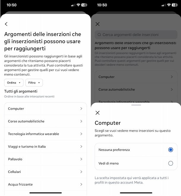 Gestire inserzioni algoritmo Instagram