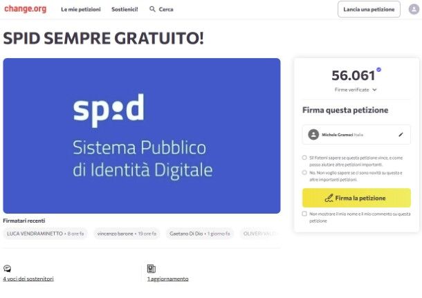 Firmare una petizione