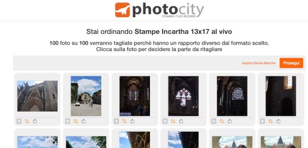 schermata di riepilogo delle foto caricate su Photocity