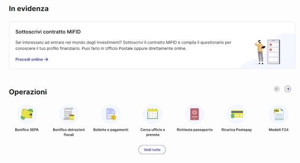 Modello F24 su sito Poste