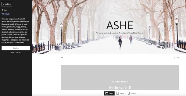 Anteprima tema Ashe