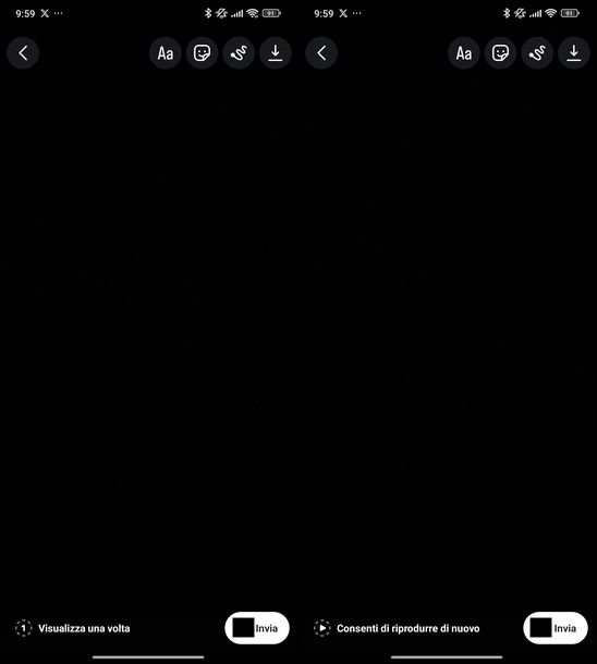 Disattivare messaggi temporanei Instagram Android