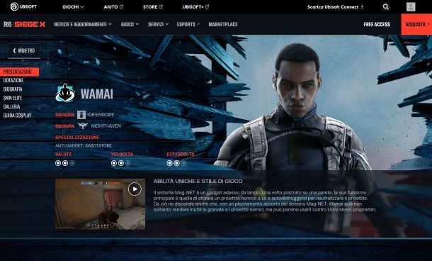 Migliori operatori Rainbow Six Siege Wamai