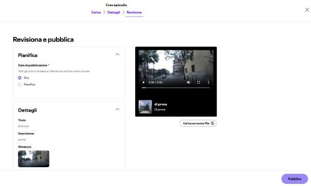Pubblicazione podcast su Spotify