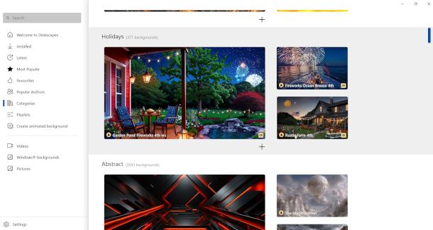 interfaccia DeskScapes