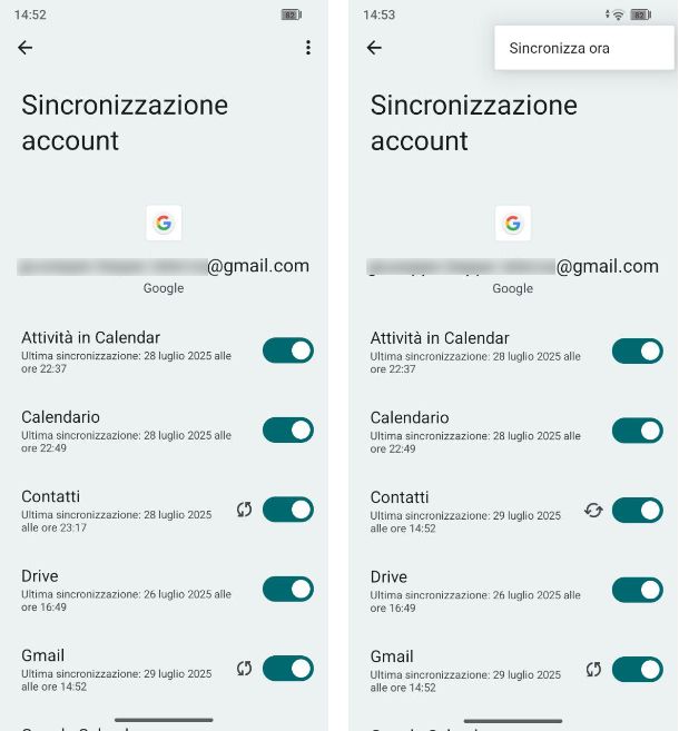 Come recuperare rubrica Android Gmail
