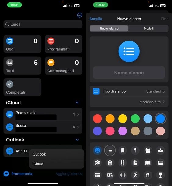 Aggiungere colori nuovo promemoria calendario iPhone