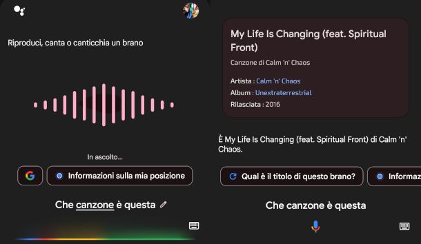 riconoscimento brano con Assistente Google