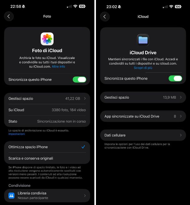 Ottimizzare lo spazio con iCloud