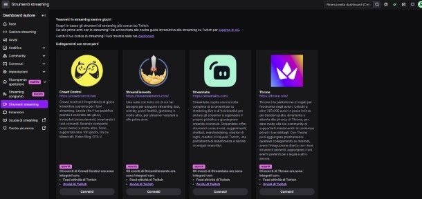 Strumenti streaming Twitch