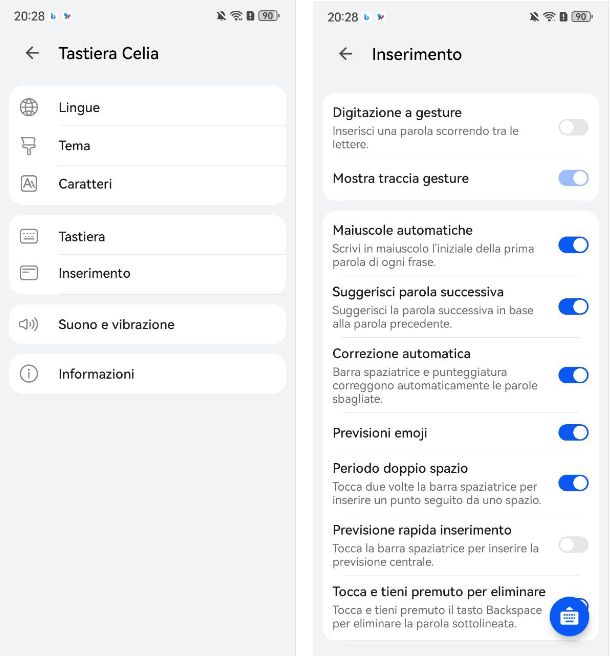 Come togliere la maiuscola automatica Android Huawei