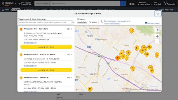 Trovare Amazon Locker
