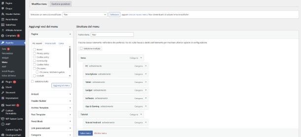 Menu WordPress