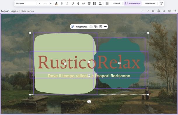 Selezionare più elementi Canva Web
