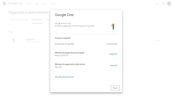 Disattivare Gemini Pro