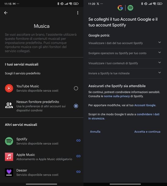 Cambiare account Spotify Google Home Android