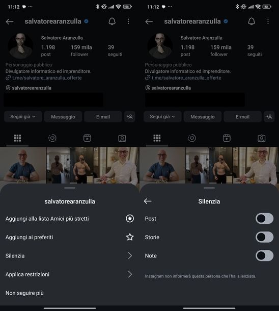 Sbloccare note Instagram Android