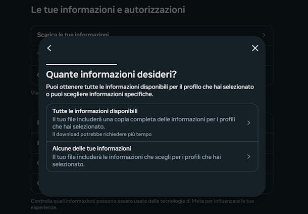 Scarica informazioni su Instagram