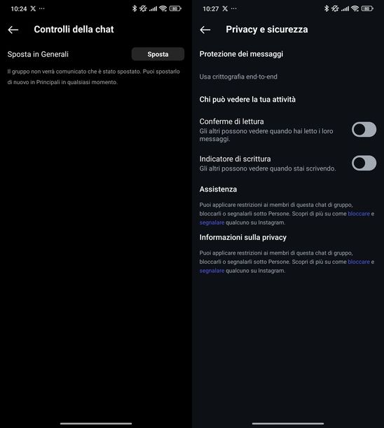 Gestire gruppo Instagram Android