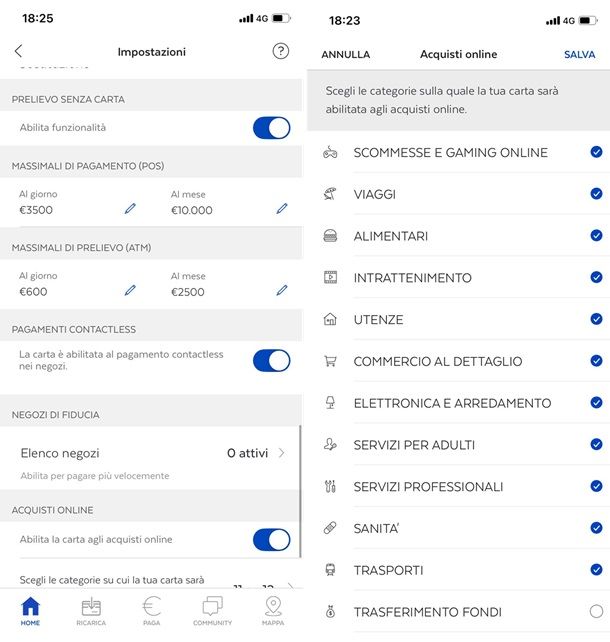 abilita acquisti online postepay
