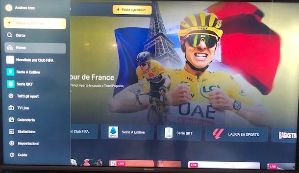 DAZN su Smart TV