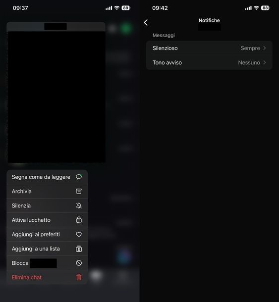 Disattivare notifiche WhatsApp iOS