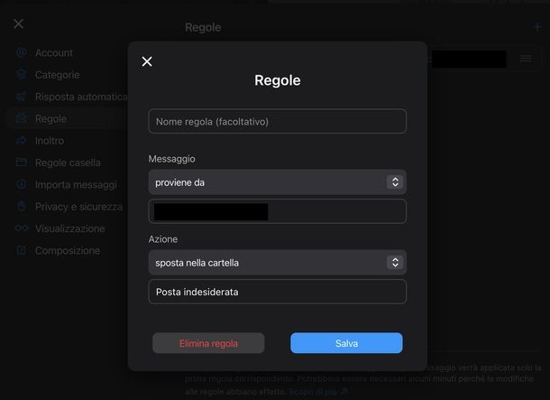 Bloccare email da indirizzo iCloud Mail