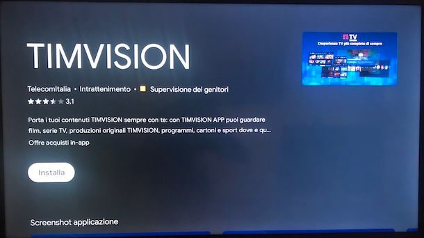 Installare TIMVISION su Smart TV