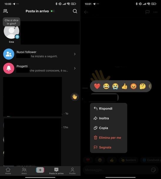 Eliminare messaggio per tutti TikTok Android