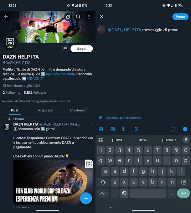 Profilo X di DAZN