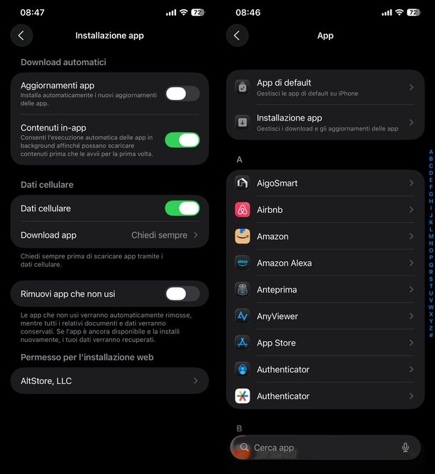 Disattivare aggiornamenti app iOS