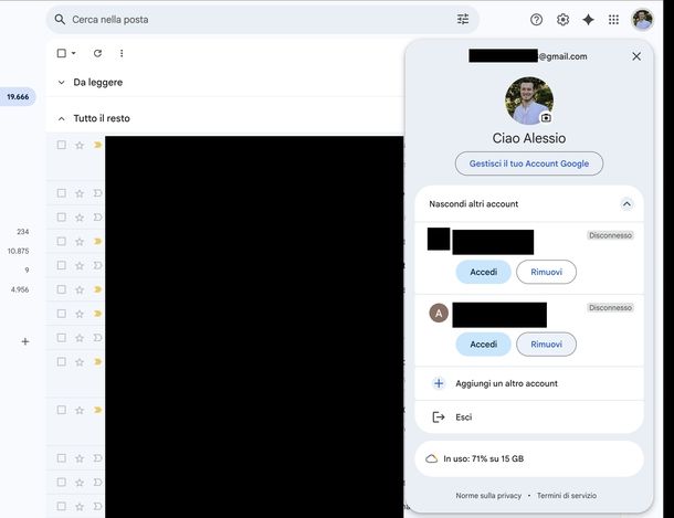 Uscire Gmail Web