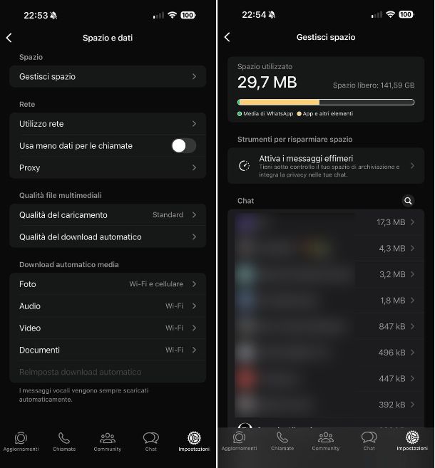 Eliminare i file inutili su WhatsApp