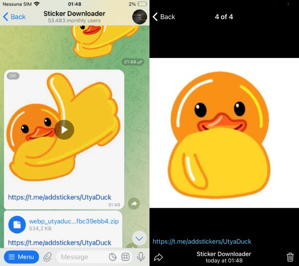 Trasferire sticker da Telegram