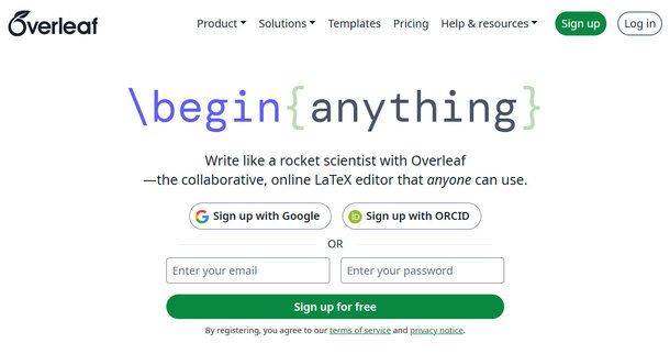 Overleaf Homepage