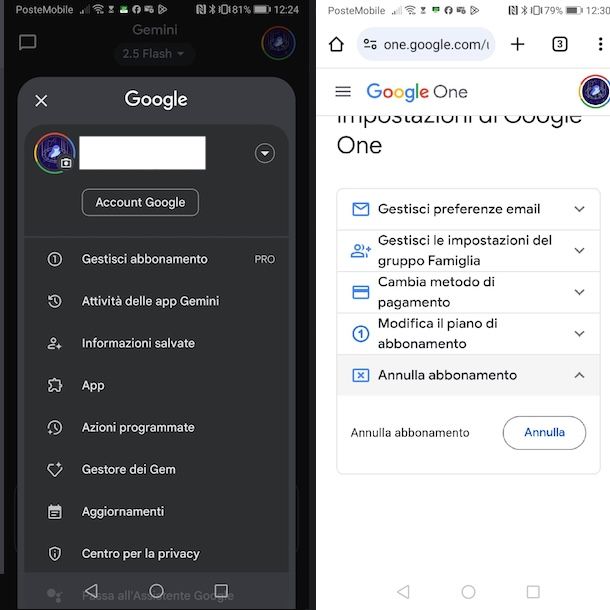 Disattivare Gemini Pro