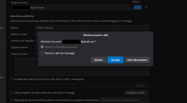 Uscire Gmail Mozilla Thunderbird Windows