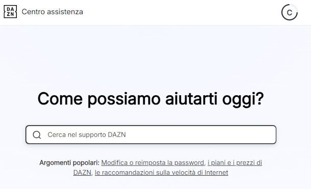 Centro assistenza DAZN