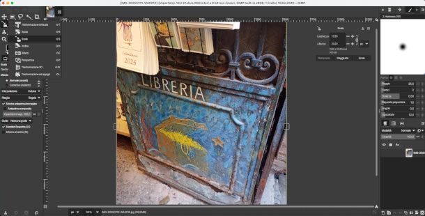 strumento Scala su GIMP