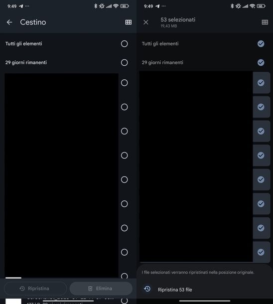 Recuperare foto cestino Files by Google Android