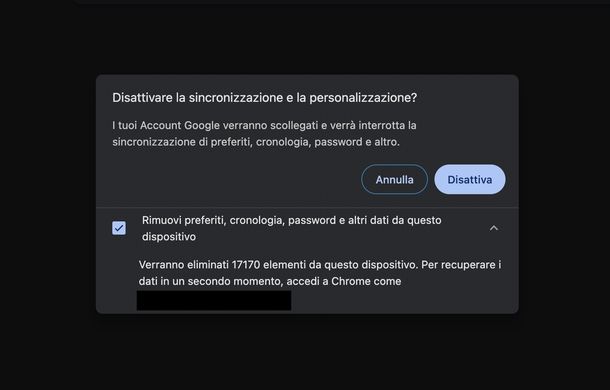 Cancellare cronologia Google Chrome PC