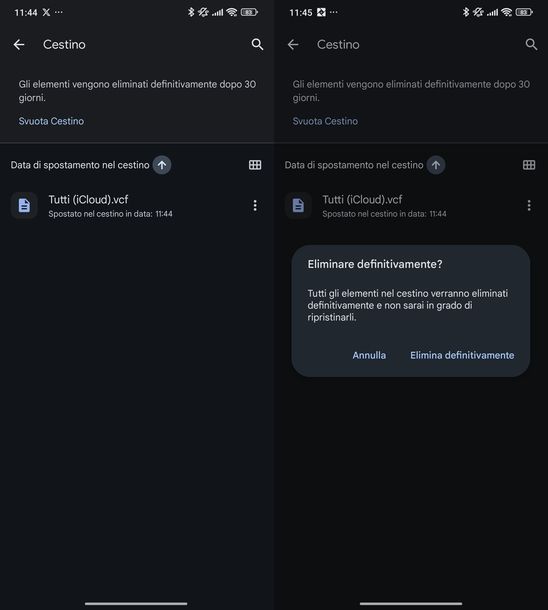 Svuotare cestino Google Drive Android
