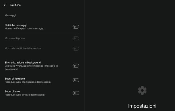 Disattivare notifiche WhatsApp Web