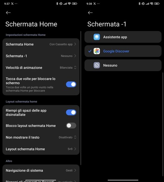 Attivare Google Discover Xiaomi