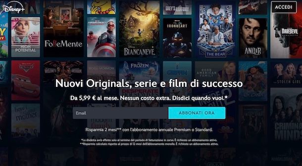 Abbonarsi a Disney+