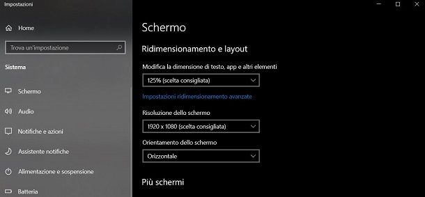 schermo windows 10