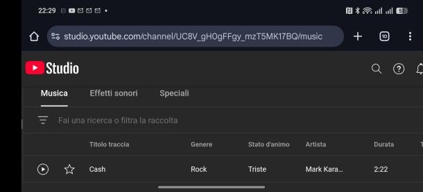 Editor YouTube Studio su smartphone